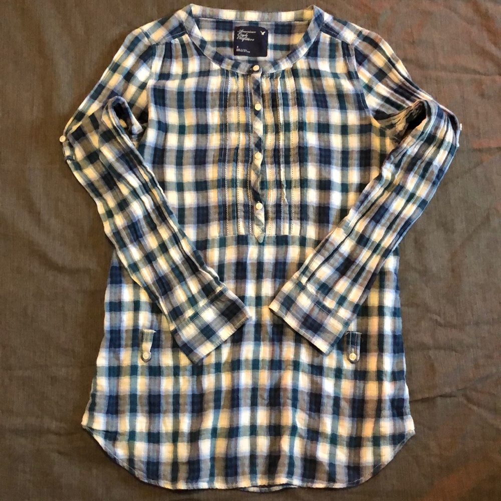 Plaid American Eagle blouse